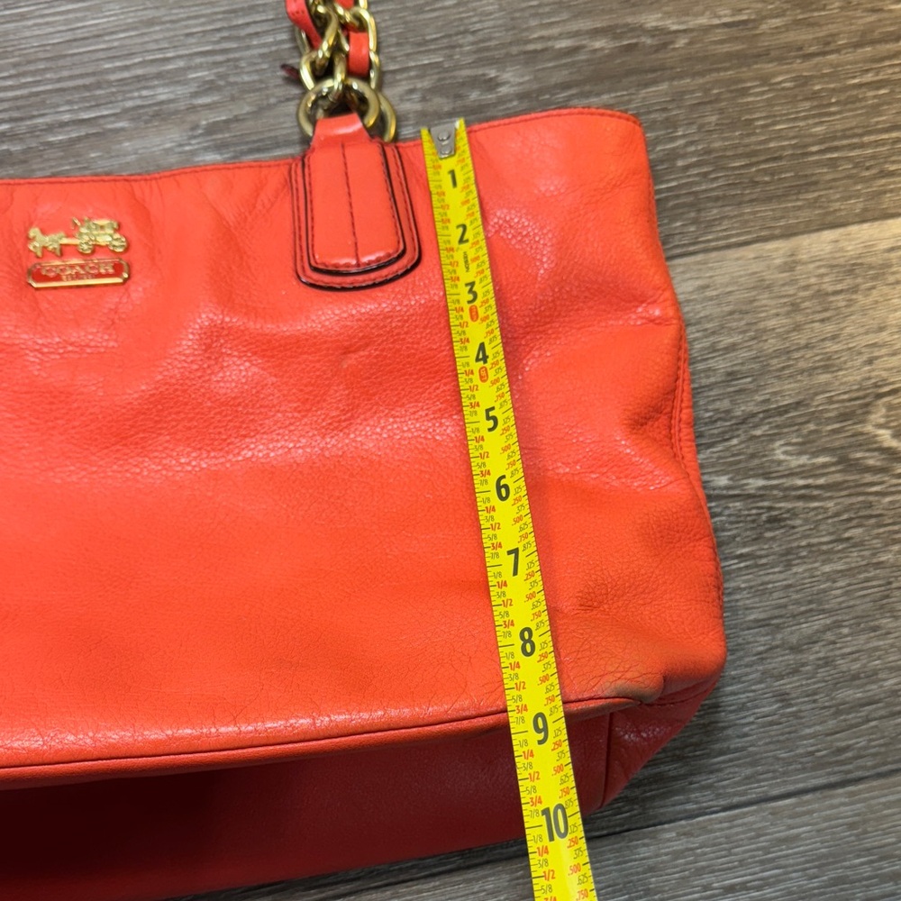 Coach Orange Leather Tote Bag - Picture 14 of 15